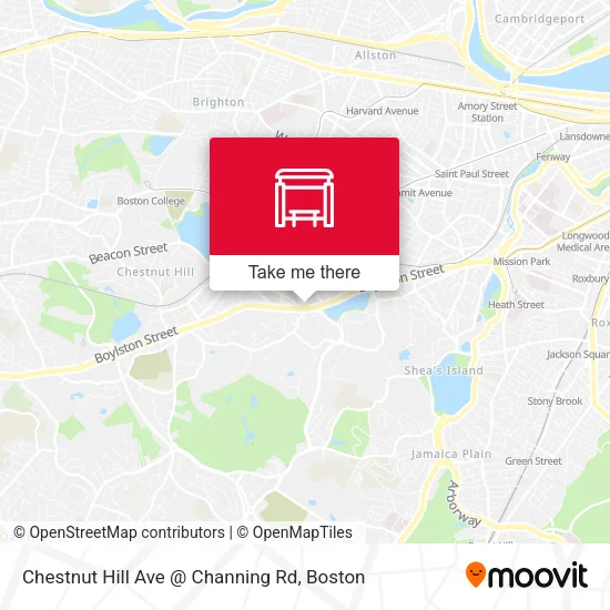 Mapa de Chestnut Hill Ave @ Channing Rd