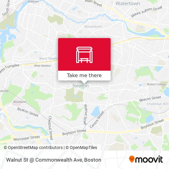 Walnut St @ Commonwealth Ave map