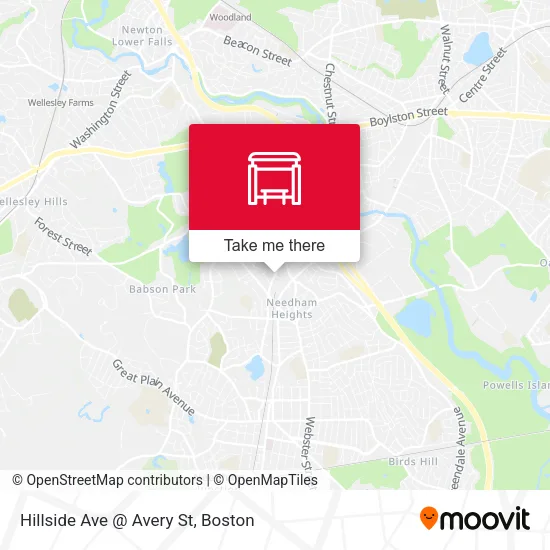 Mapa de Hillside Ave @ Avery St