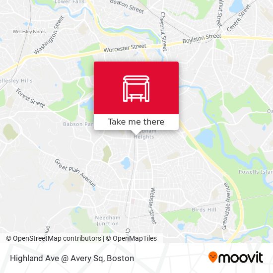 Highland Ave @ Avery Sq map