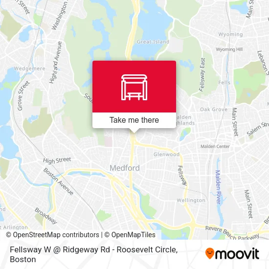 Fellsway W @ Ridgeway Rd - Roosevelt Circle map