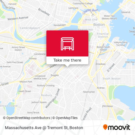 Massachusetts Ave @ Tremont St map