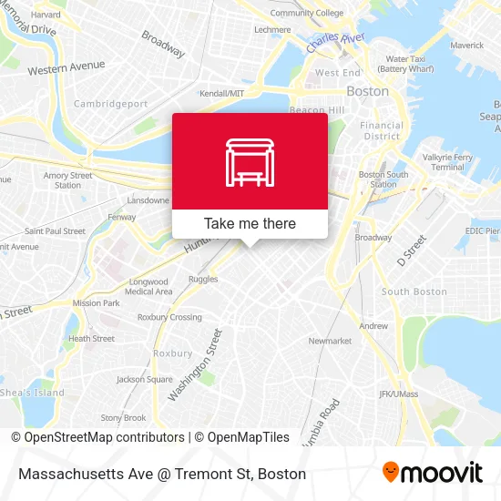 Massachusetts Ave @ Tremont St map