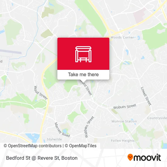 Bedford St @ Revere St map