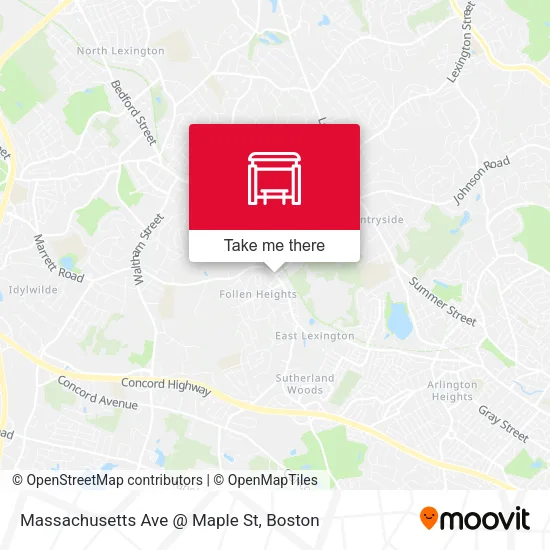 Massachusetts Ave @ Maple St map