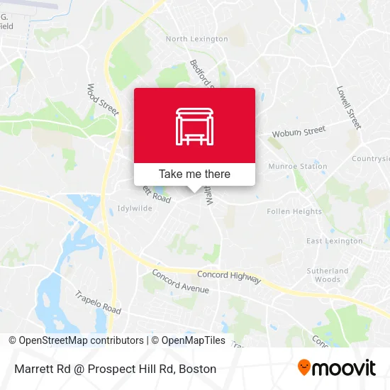 Marrett Rd @ Prospect Hill Rd map