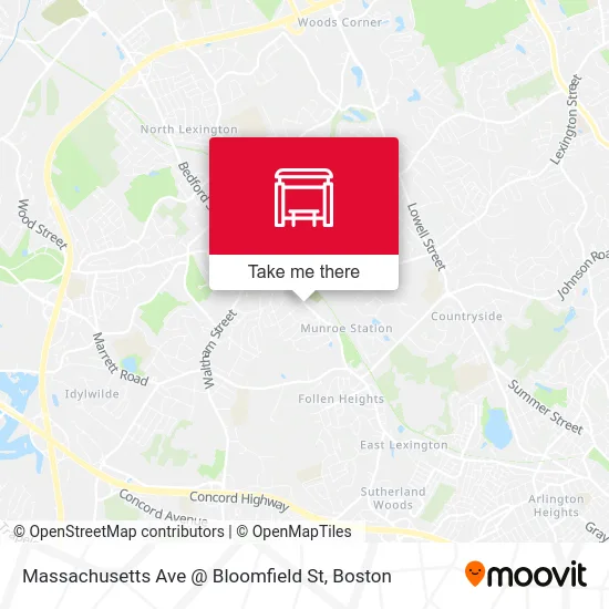 Massachusetts Ave @ Bloomfield St map