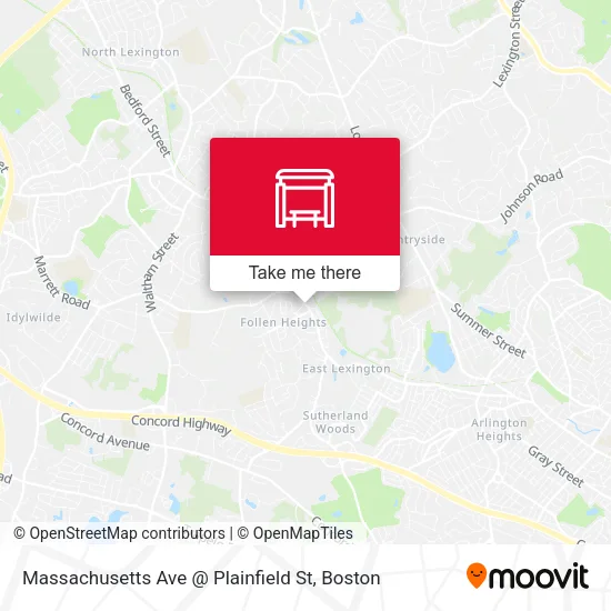 Massachusetts Ave @ Plainfield St map