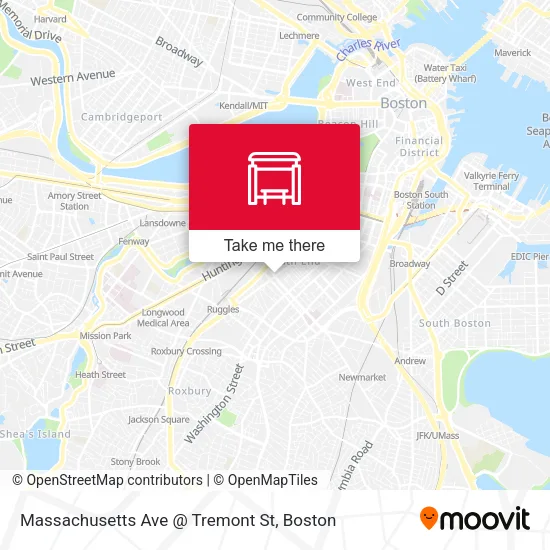 Massachusetts Ave @ Tremont St map
