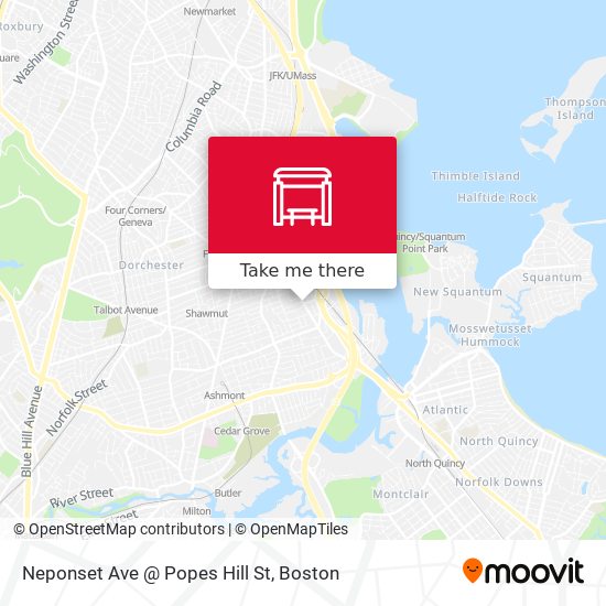 Mapa de Neponset Ave @ Popes Hill St