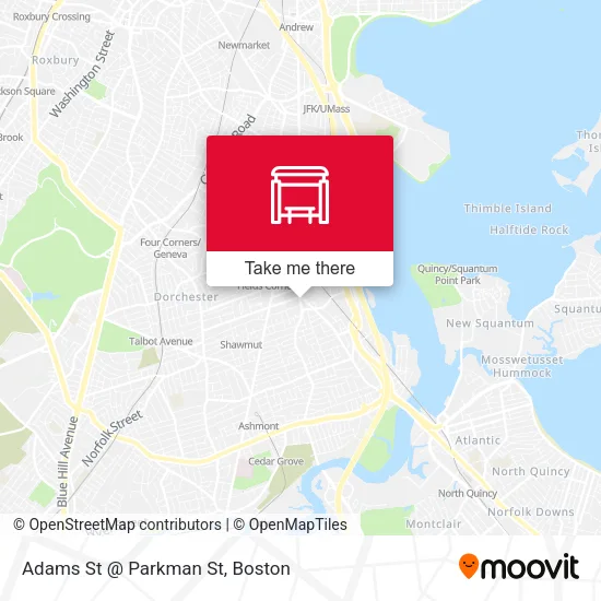 Adams St @ Parkman St map