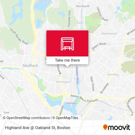 Highland Ave @ Oakland St map