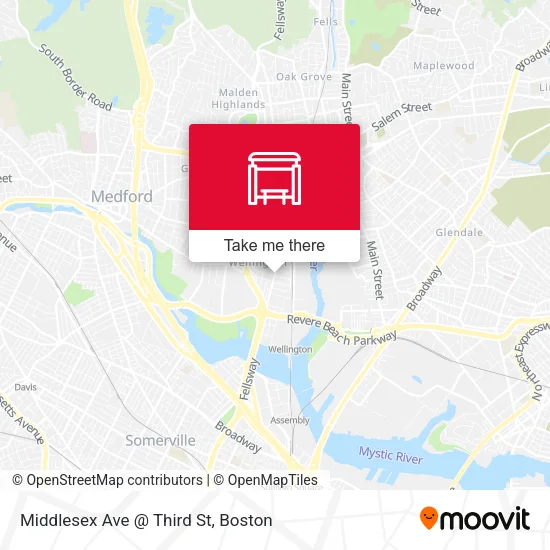 Middlesex Ave @ Third St map