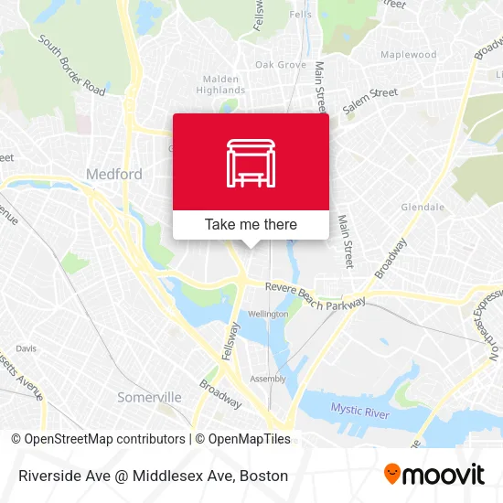 Riverside Ave @ Middlesex Ave map