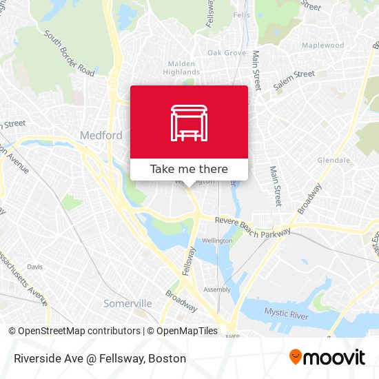 Riverside Ave @ Fellsway map