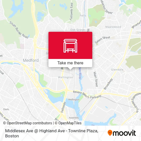 Middlesex Ave @ Highland Ave - Townline Plaza map