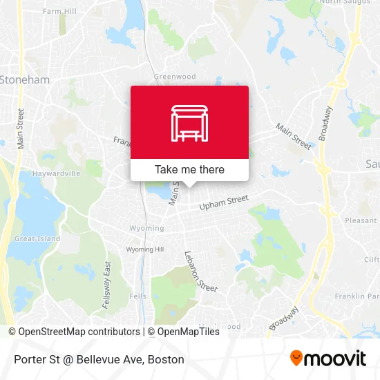 Mapa de Porter St @ Bellevue Ave