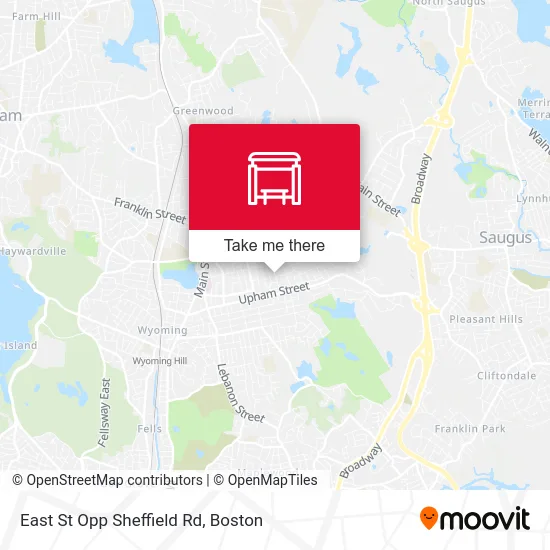 East St Opp Sheffield Rd map