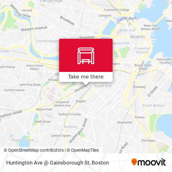 Mapa de Huntington Ave @ Gainsborough St