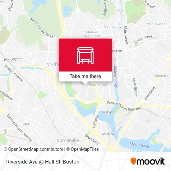 Riverside Ave @ Hall St map