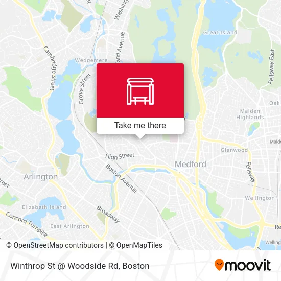 Winthrop St @ Woodside Rd map