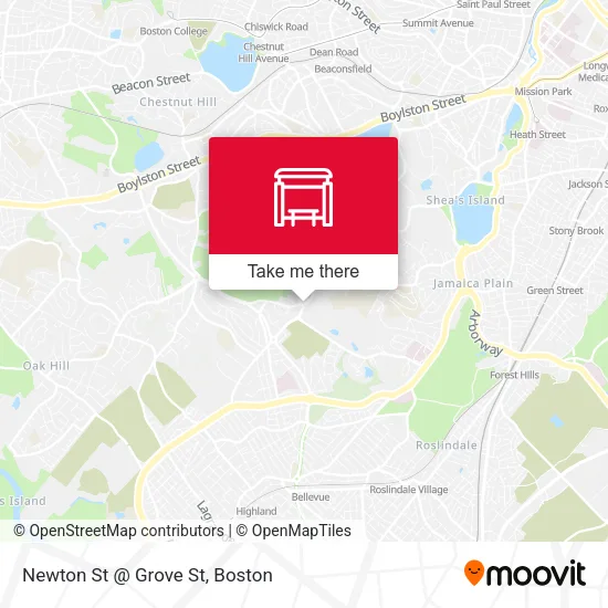 Mapa de Newton St @ Grove St