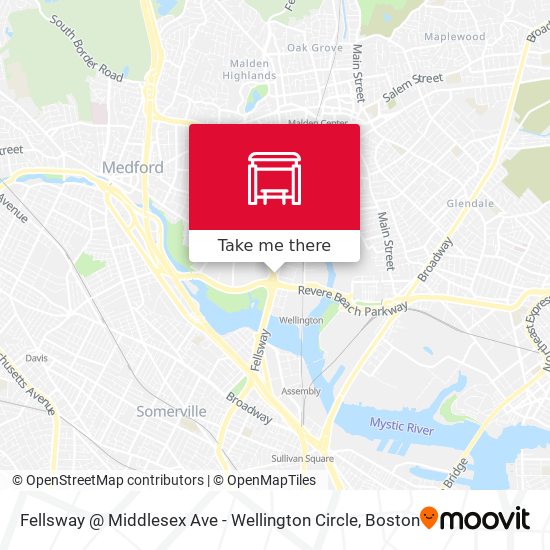 Fellsway @ Middlesex Ave - Wellington Circle map