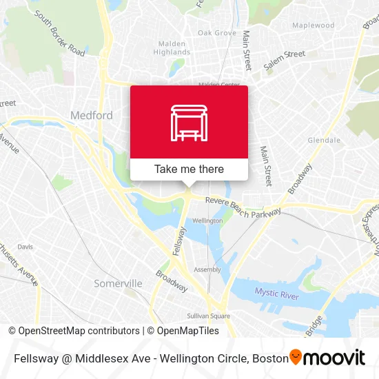 Fellsway @ Middlesex Ave - Wellington Circle map