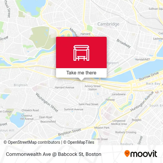 Mapa de Commonwealth Ave @ Babcock St