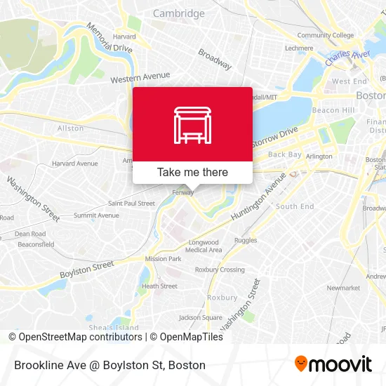 Mapa de Brookline Ave @ Boylston St