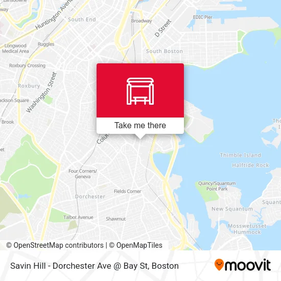 Mapa de Savin Hill - Dorchester Ave @ Bay St
