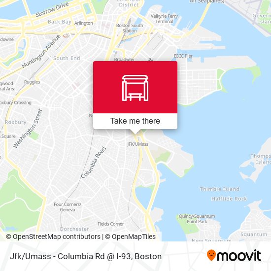 Jfk/Umass - Columbia Rd @ I-93 map