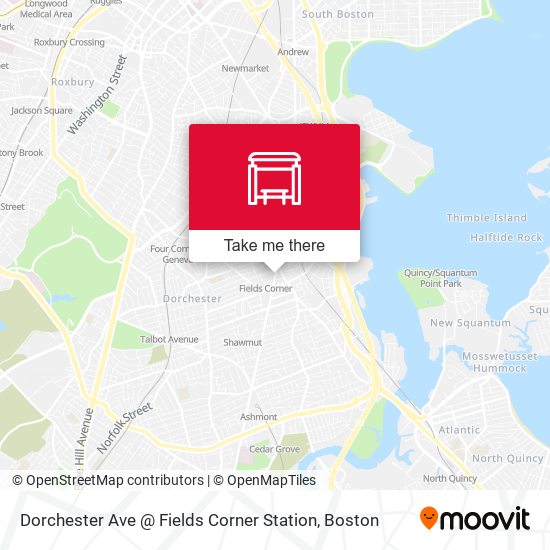 Dorchester Ave @ Fields Corner Station map