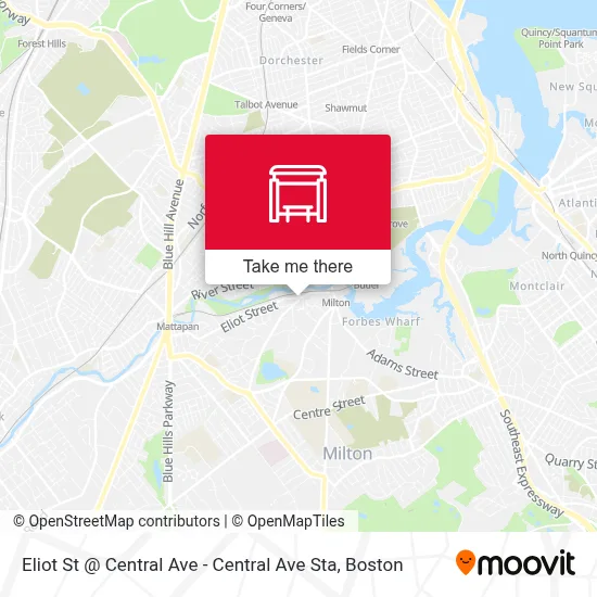 Eliot St @ Central Ave - Central Ave Sta map