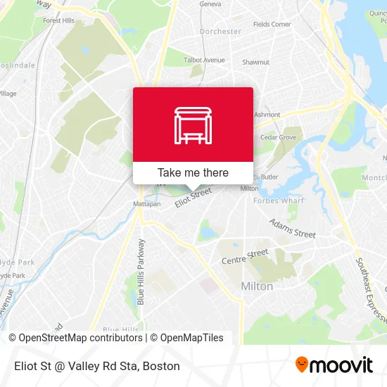 Eliot St @ Valley Rd Sta map