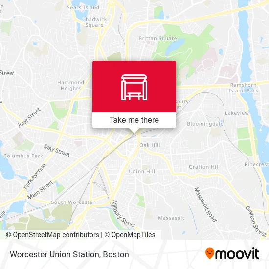 Worcester Union Station map