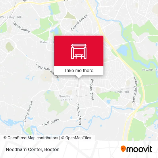 Needham Center map