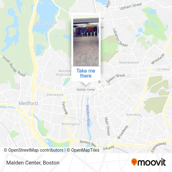 Malden Center map