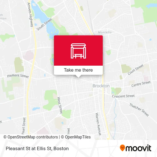 Pleasant St at Ellis St map