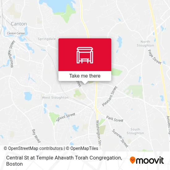 Central St at Temple Ahavath Torah Congregation map