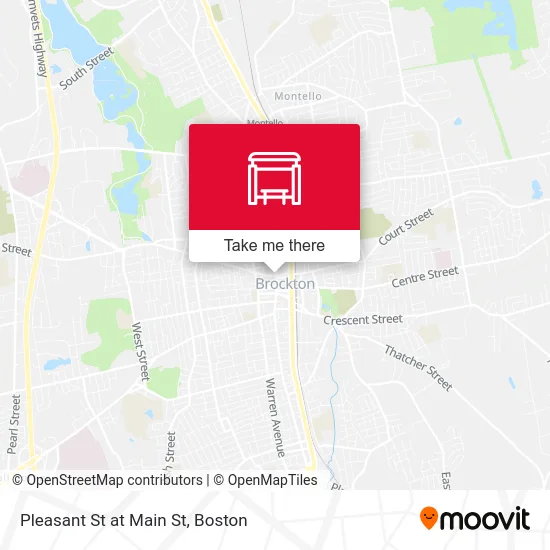 Pleasant St at Main St map