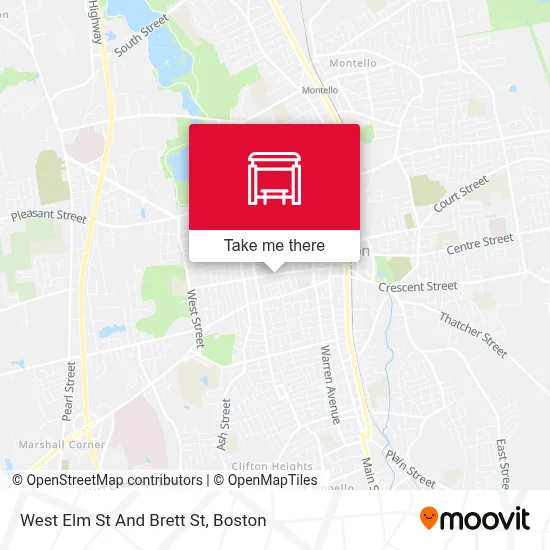 West Elm St And Brett St map