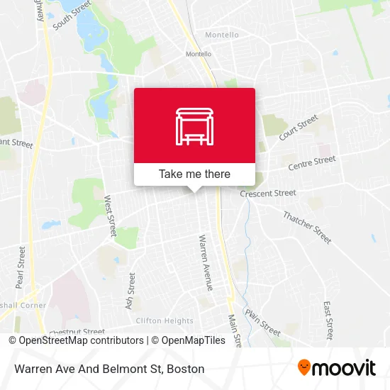 Warren Ave And Belmont St map