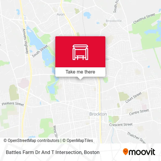 Battles Farm Dr And T Intersection map