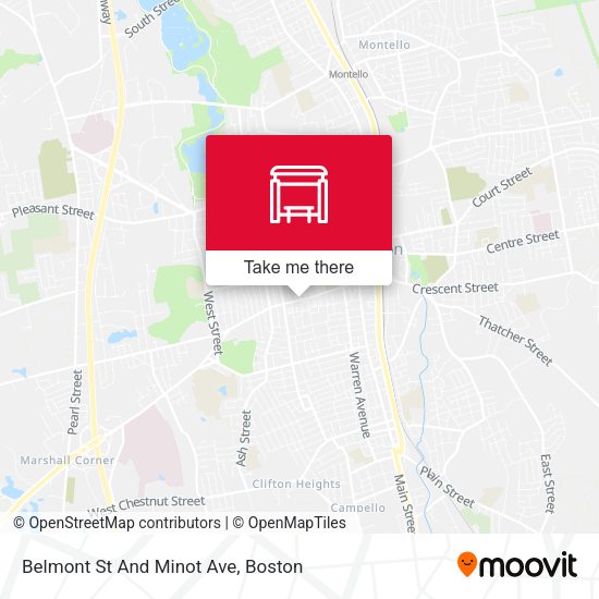Belmont St And Minot Ave map