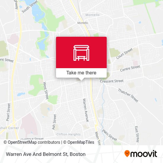 Warren Ave And Belmont St map