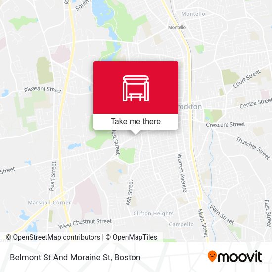 Belmont St And Moraine St map