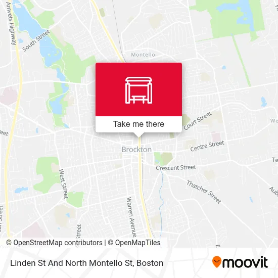 Linden St And North Montello St map