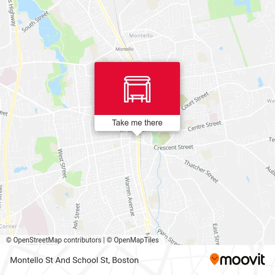 Montello St And School St map