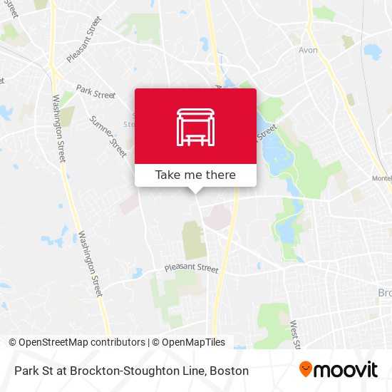 Park St at Brockton-Stoughton Line map